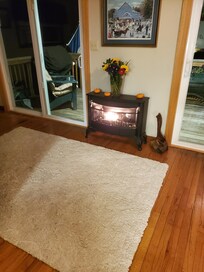 Cozy propane fireplace