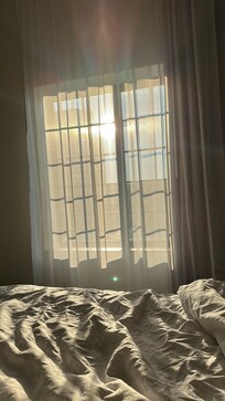 Nice sunny room with blackout curtains available.