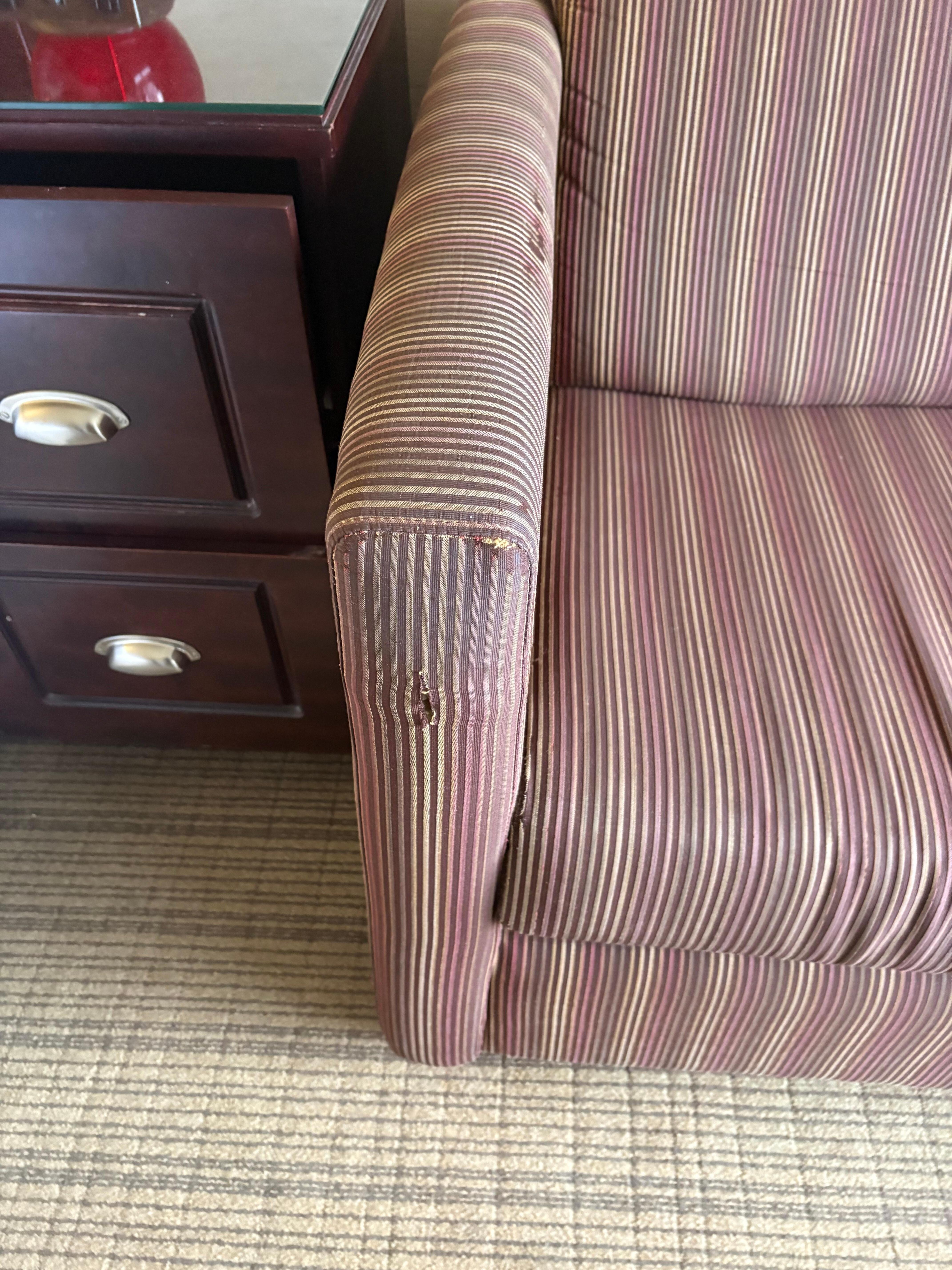 Worn out sofa, very unhygienic 
