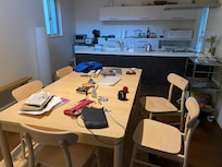 Dining room table was great for work as was the upstairs office.