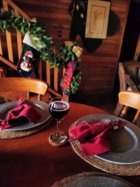 Elegant festive holiday touches throughout.