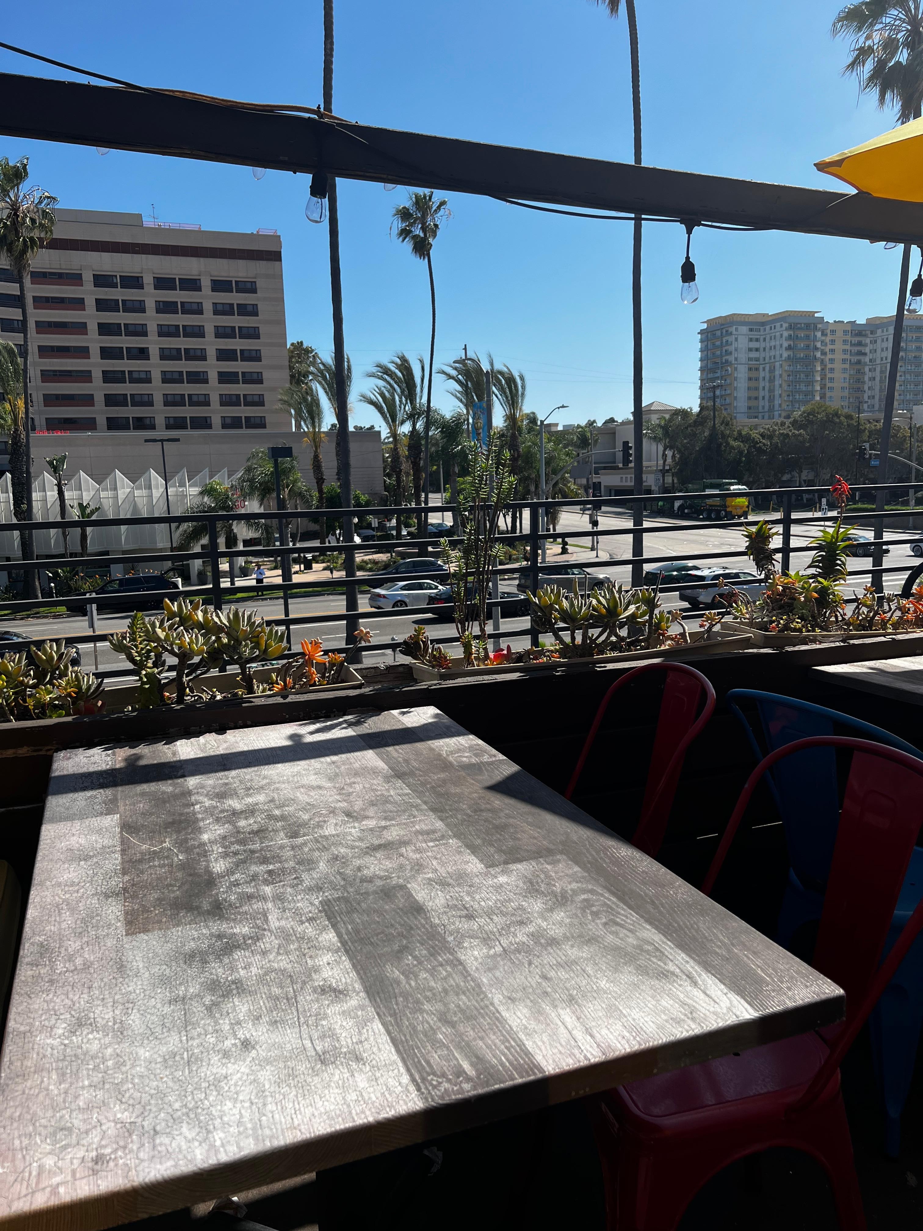 Balcony view from a restaurant on Washington. Two blocks up from Venice Beach Pier. 