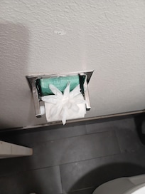 The flower on the tissue was a nice touch.