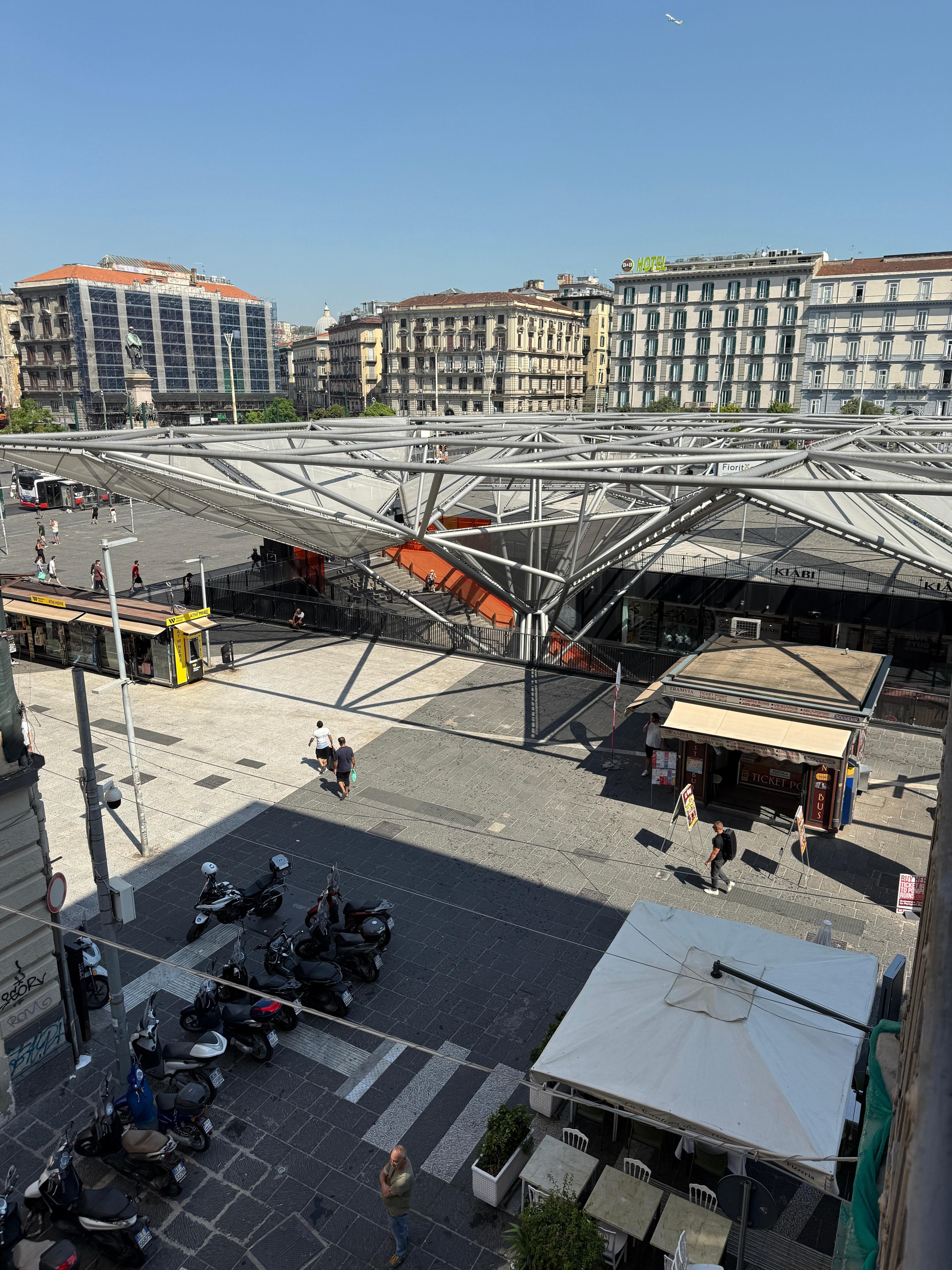 The view from our window facing the train station area shopping mall