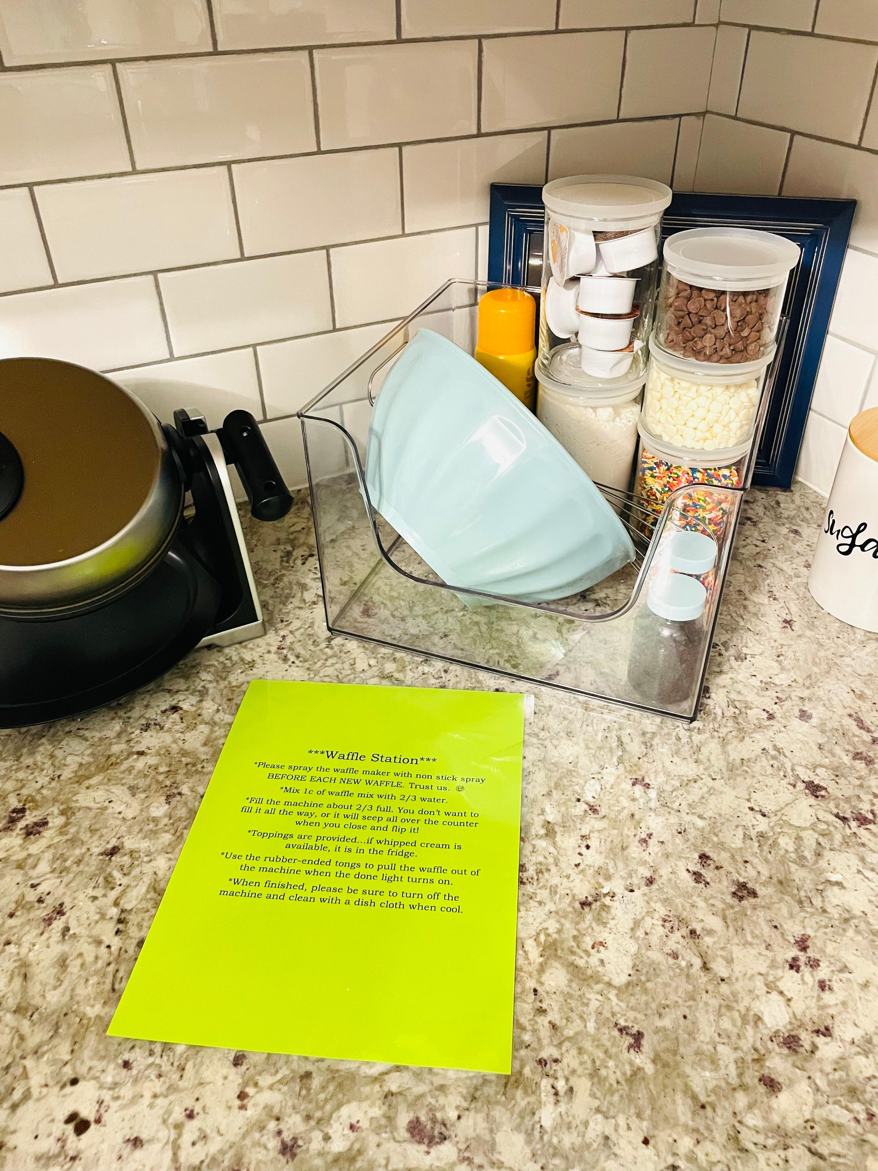 Our fun waffle maker kit! Kitchen was floor level!