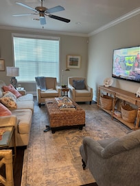 Cozy family room where we played cards that were supplied.