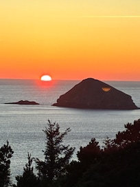 View from the porch at sunset