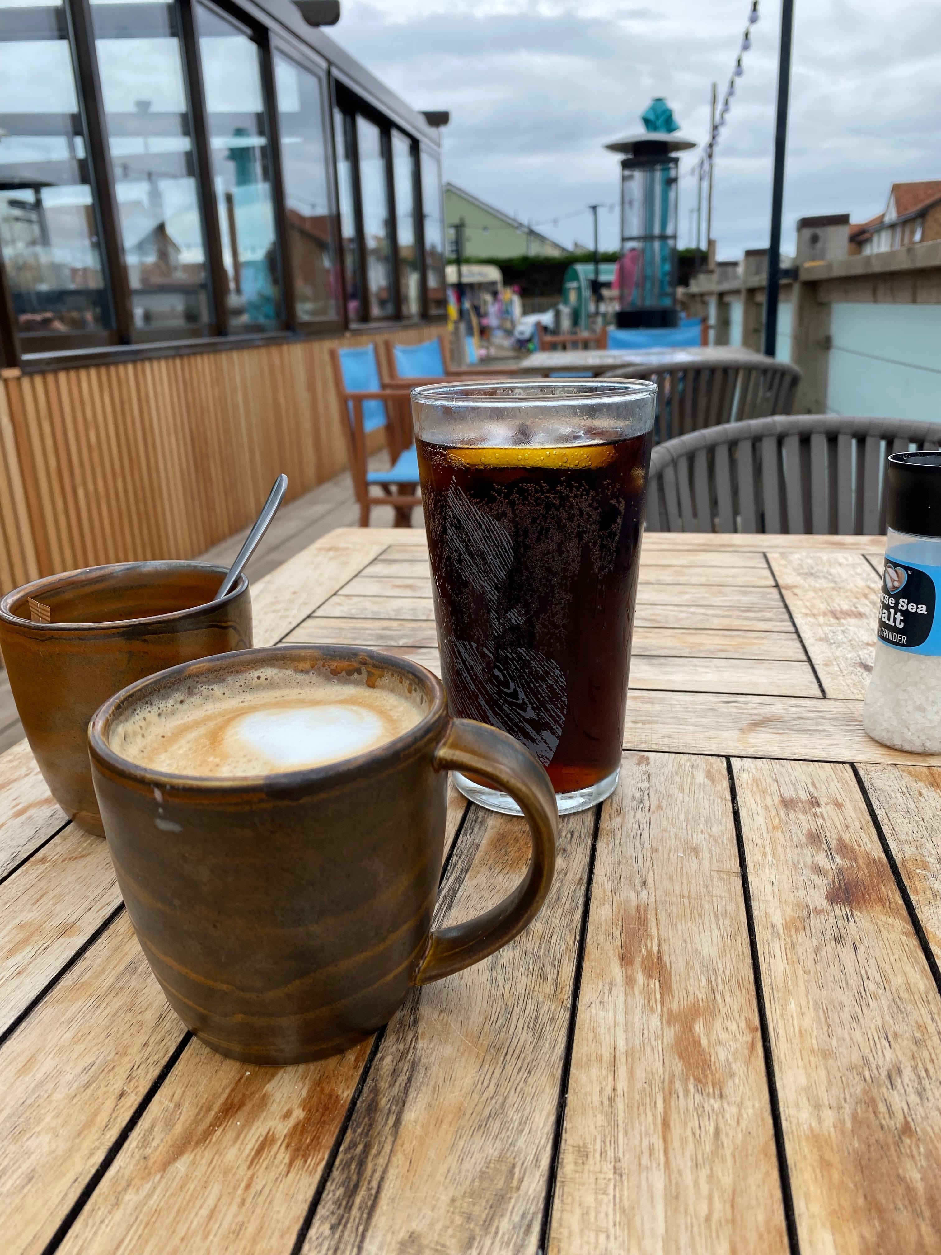 Coffee at the Landing, a very short walk from the house