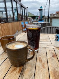 Coffee at the Landing, a very short walk from the house