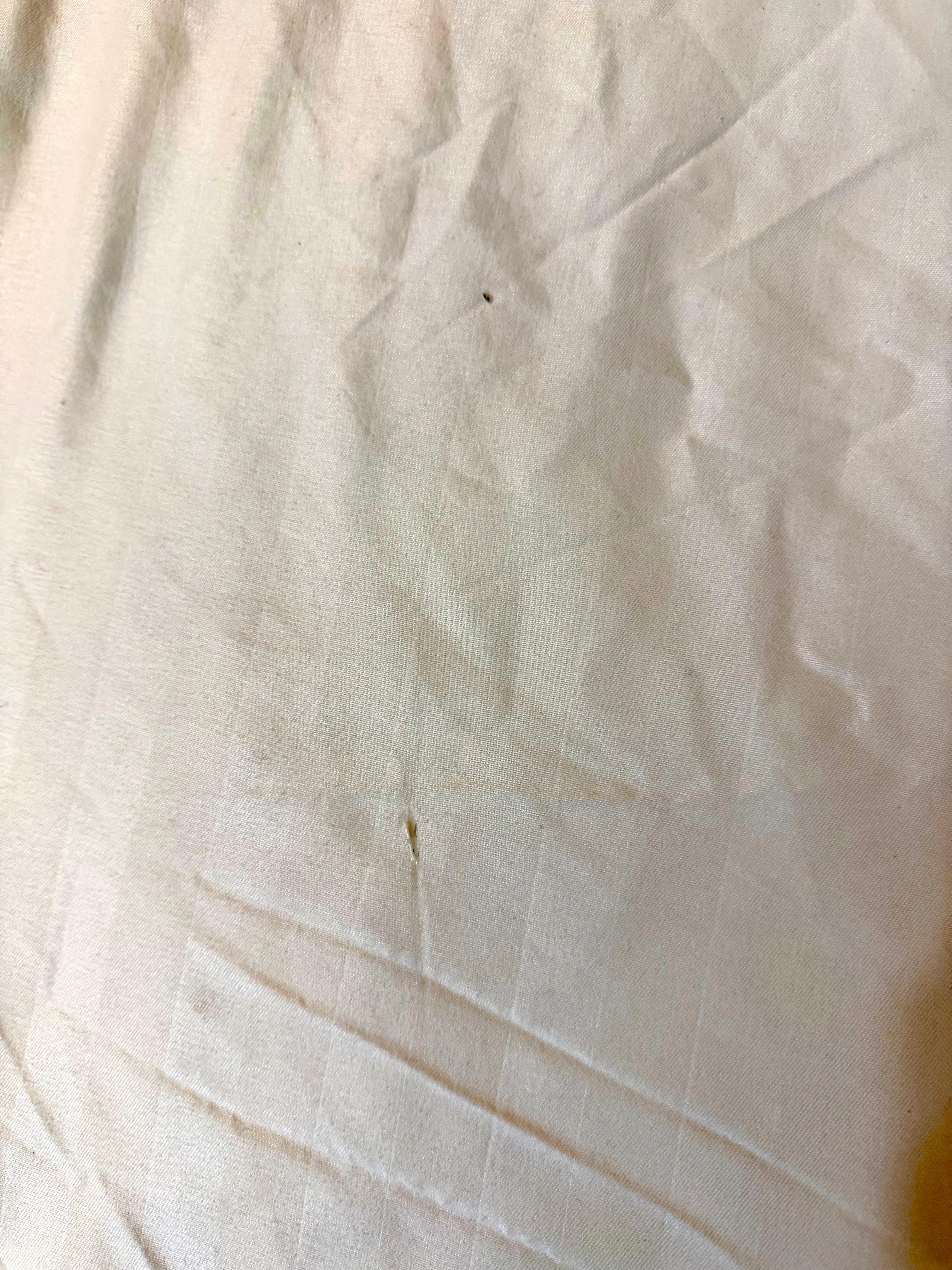 Bed sheets are worn with tear