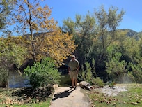 Walking down to see the river