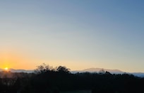 Morning sunrise on Mt. LeConte from deck of condo.
