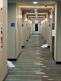 Every day, lots of used towels and trash just laid in the hallways and left until the next day.