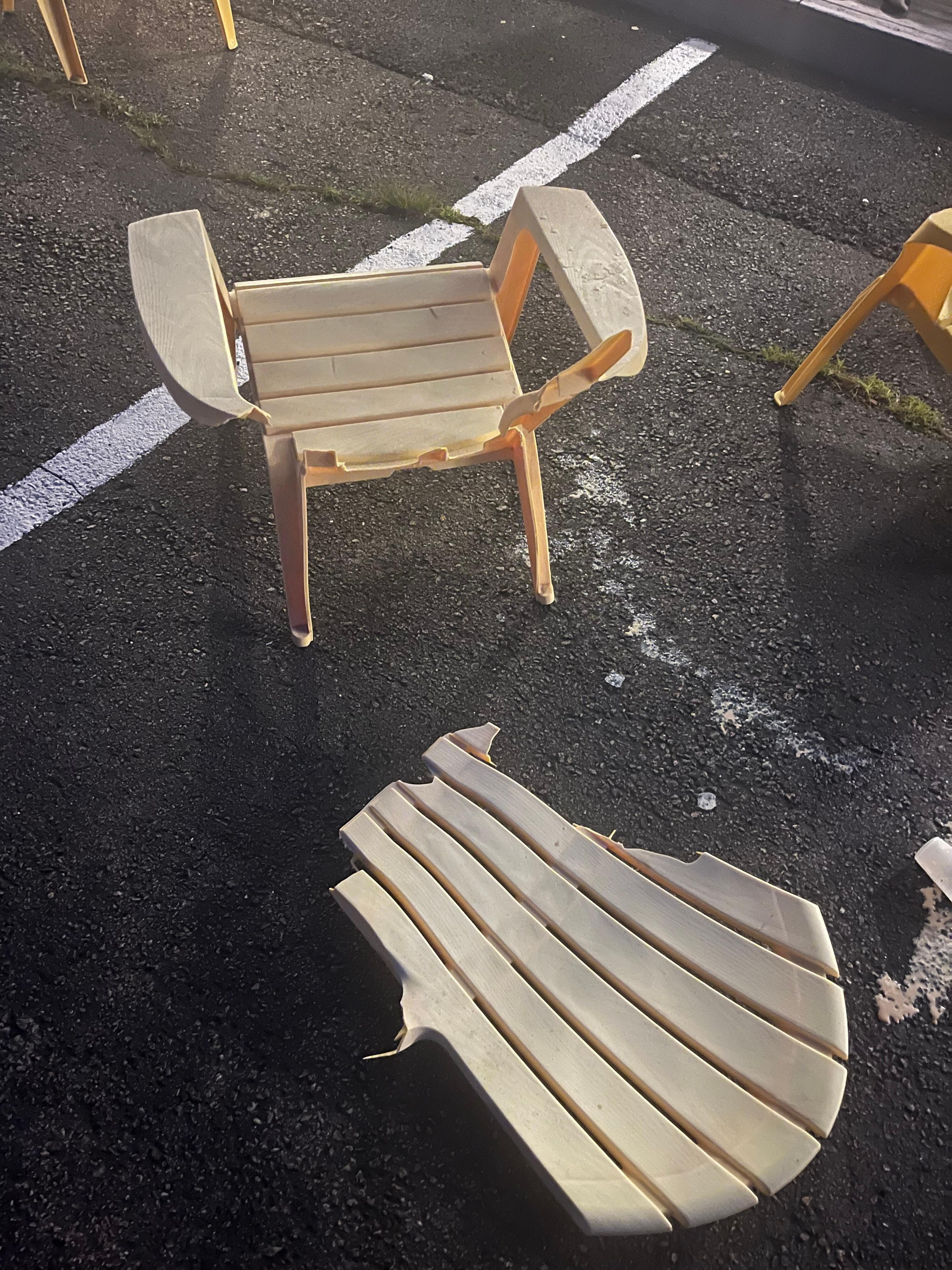 Chair collapsed while sitting in it 