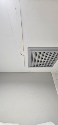 Ceiling in bathroom peeling.