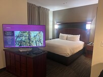King size bed with rotational tv