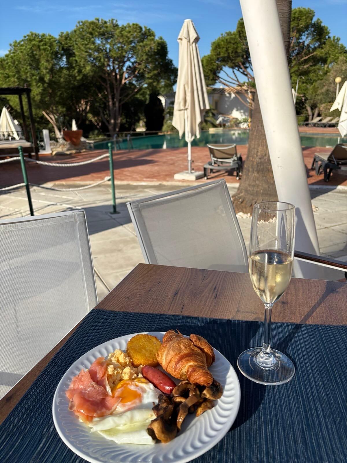 Pool side breakfast