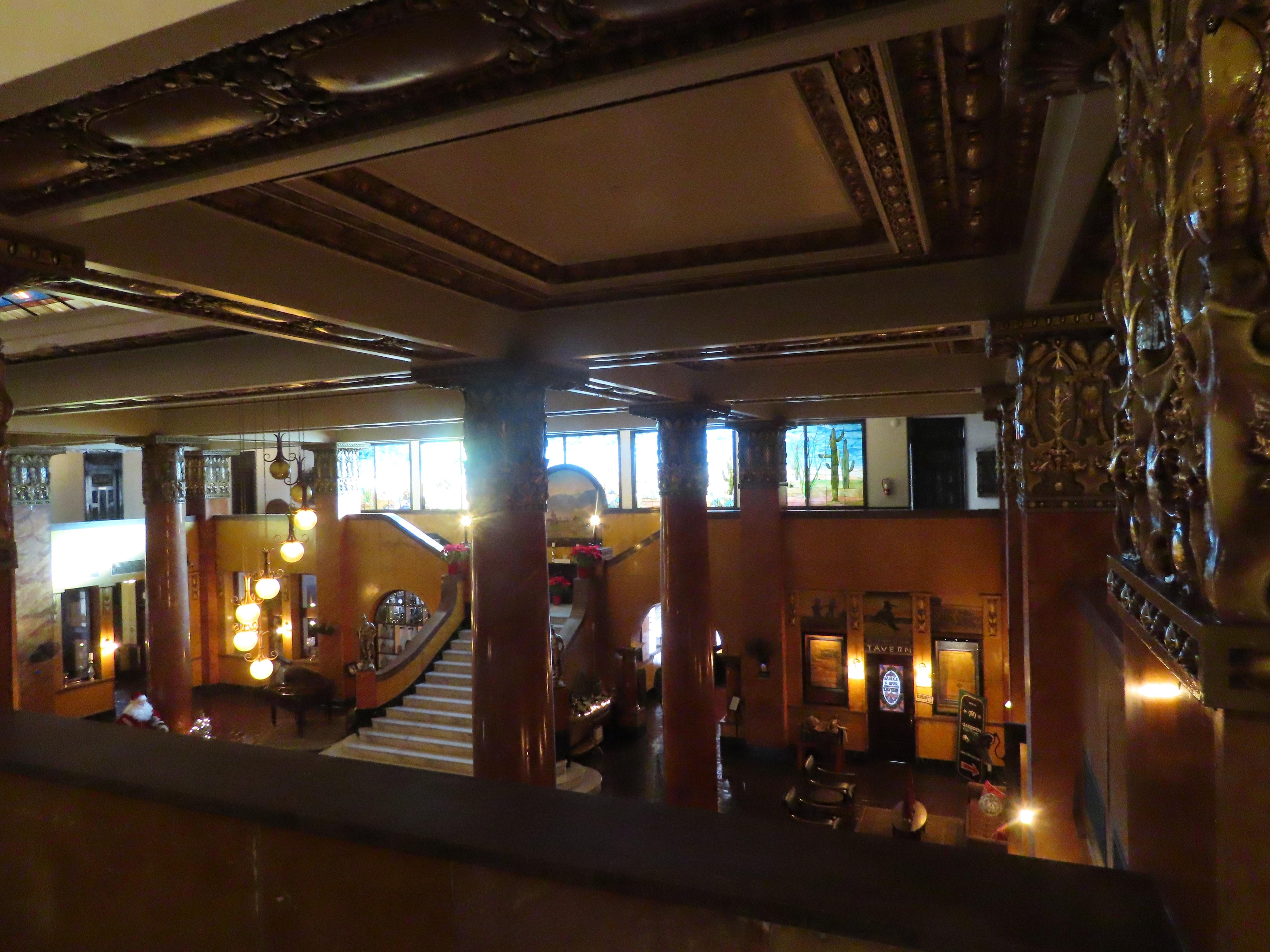 View of western stained glass windows