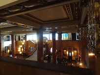 View of western stained glass windows