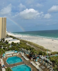 View of pools from balcony