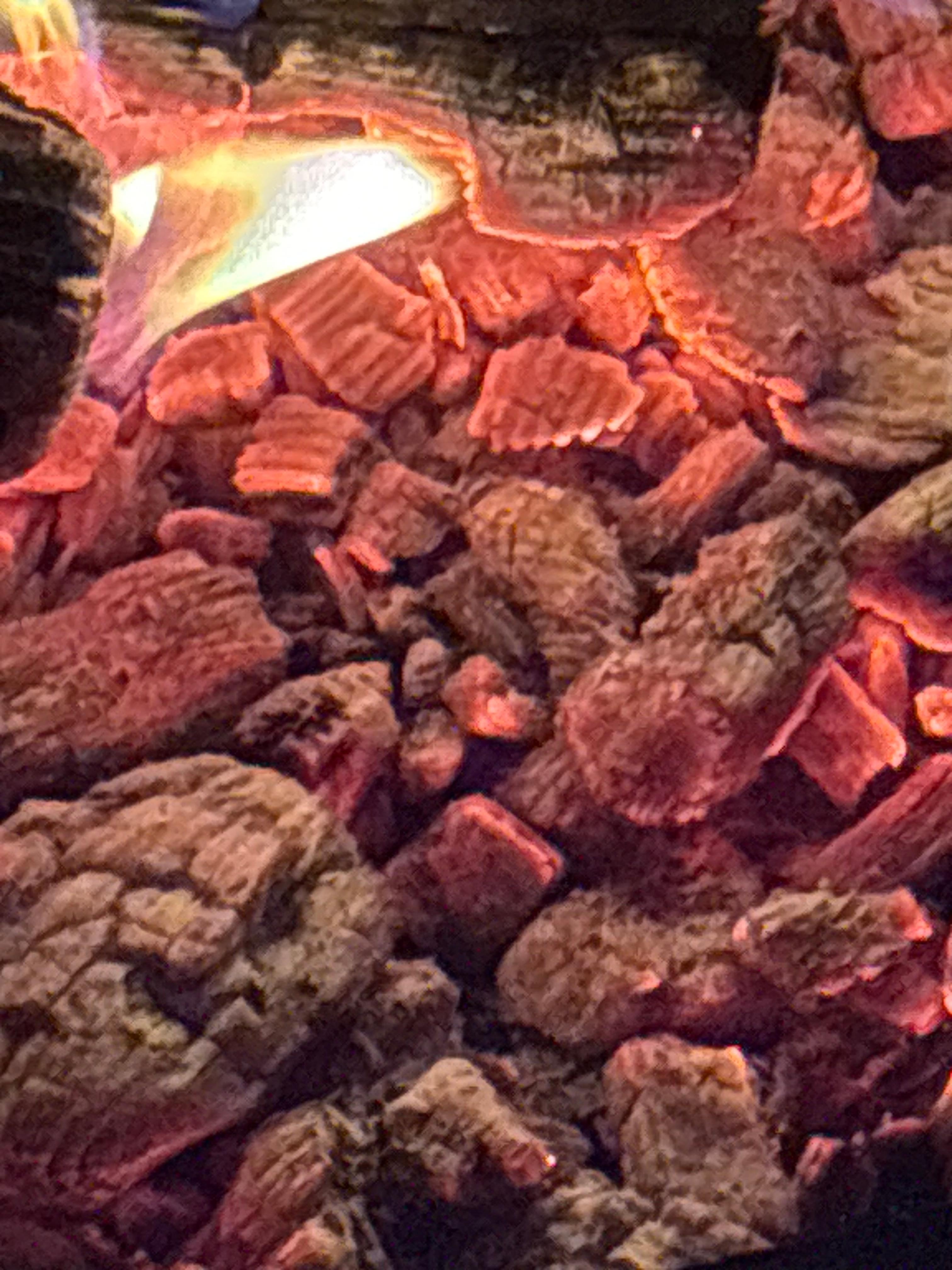 End of the night at the edge of the camp fire