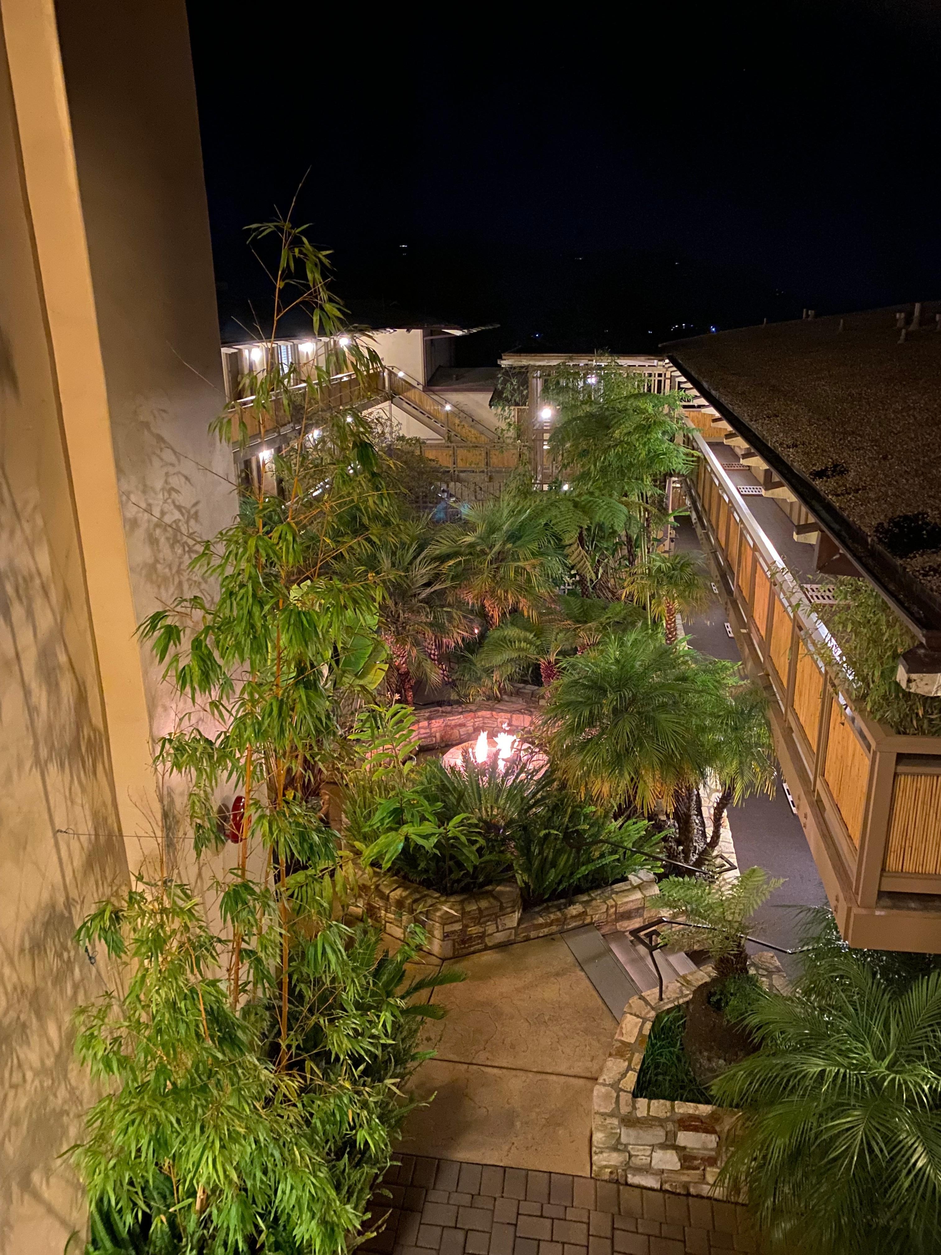 Top of the staircase  looking into courtyard