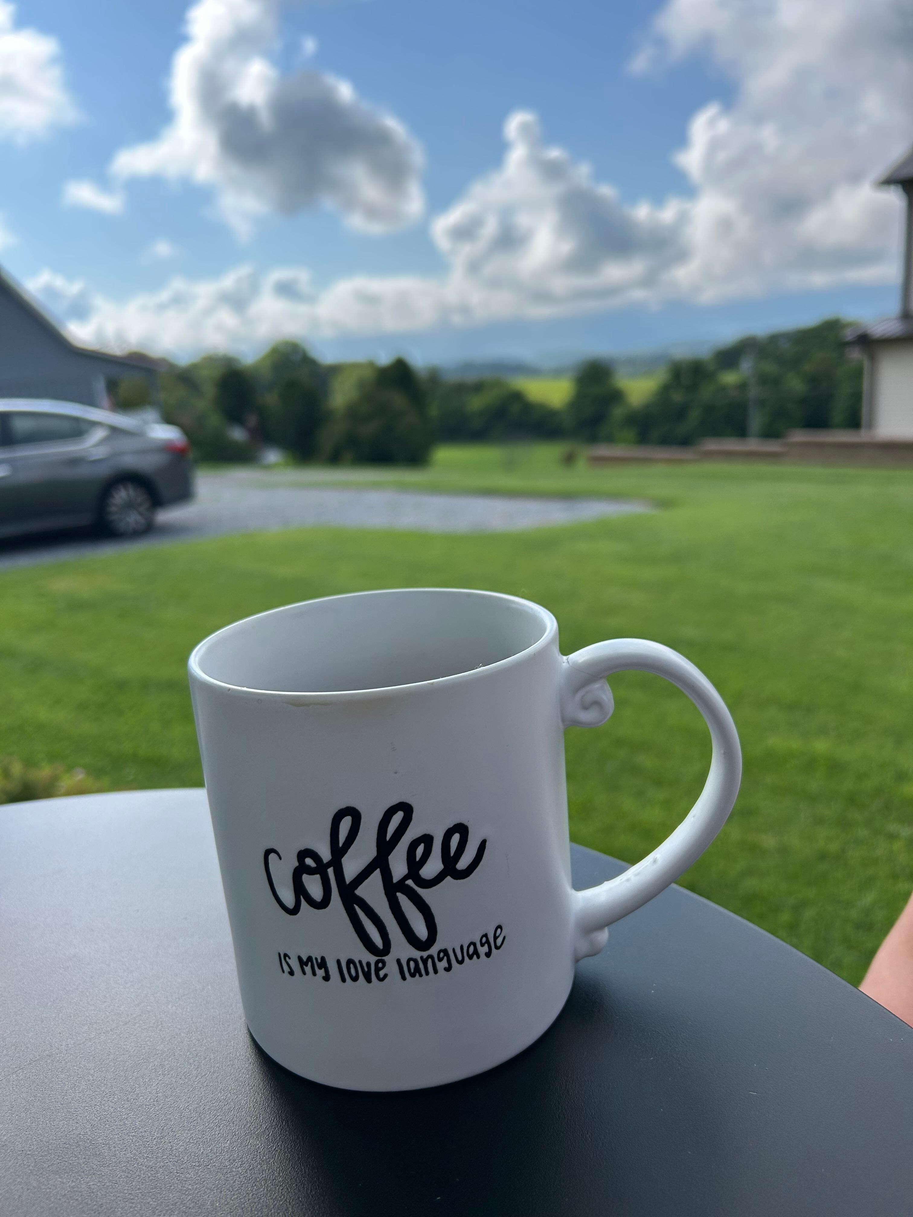 Coffee on the porch! 