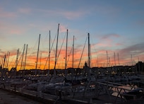 The harbour at sunset