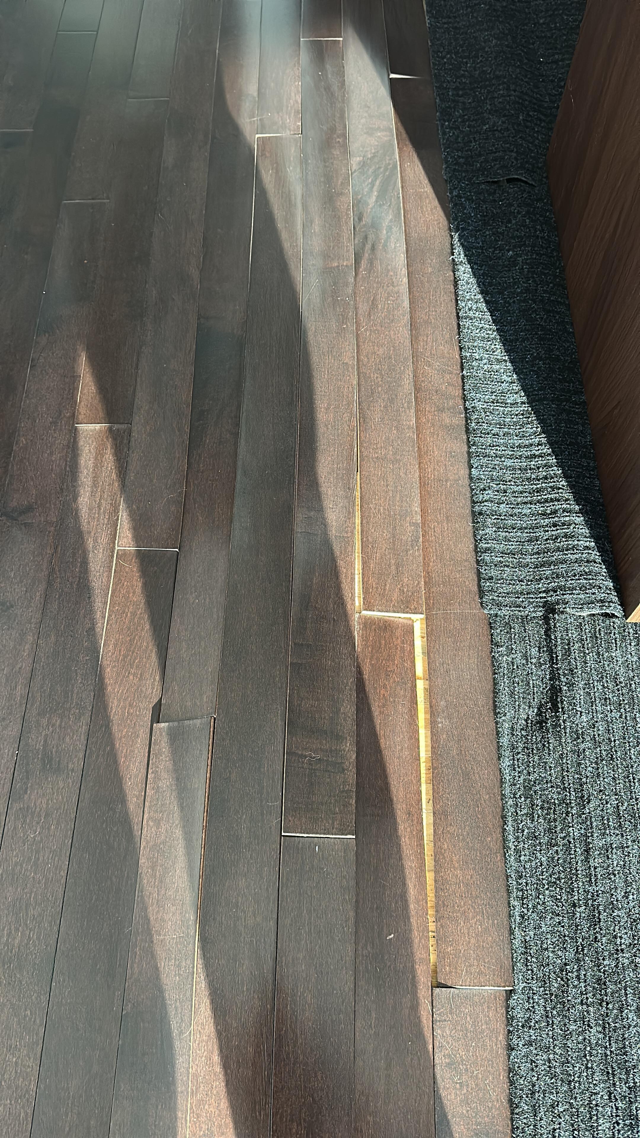 Floors buckling by the kitchen island. I continually tripped over it. This would render the apartment useable for people with movement issues. 