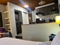 kitchen and dining area included.