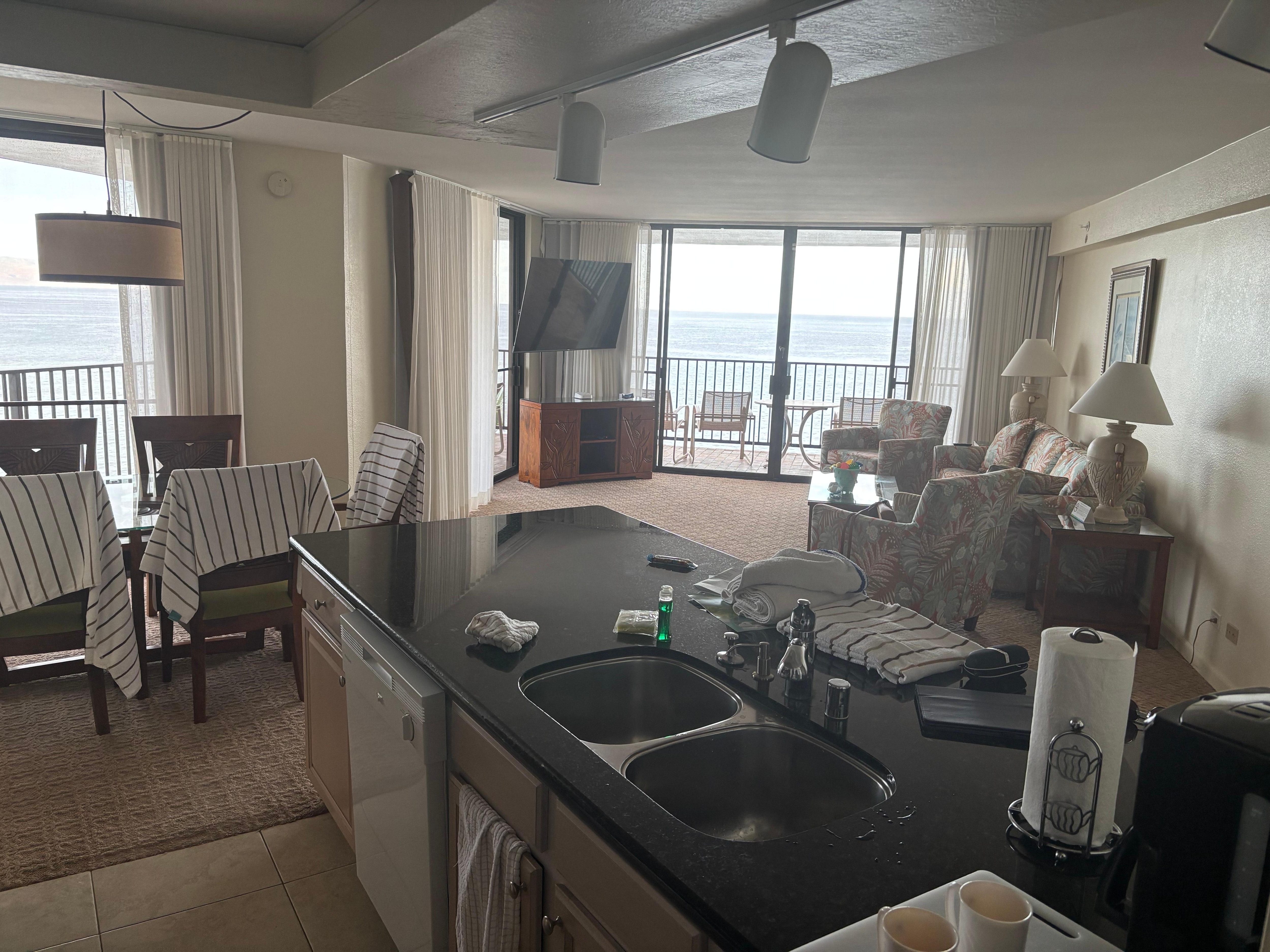 Thru kitchen into living room 