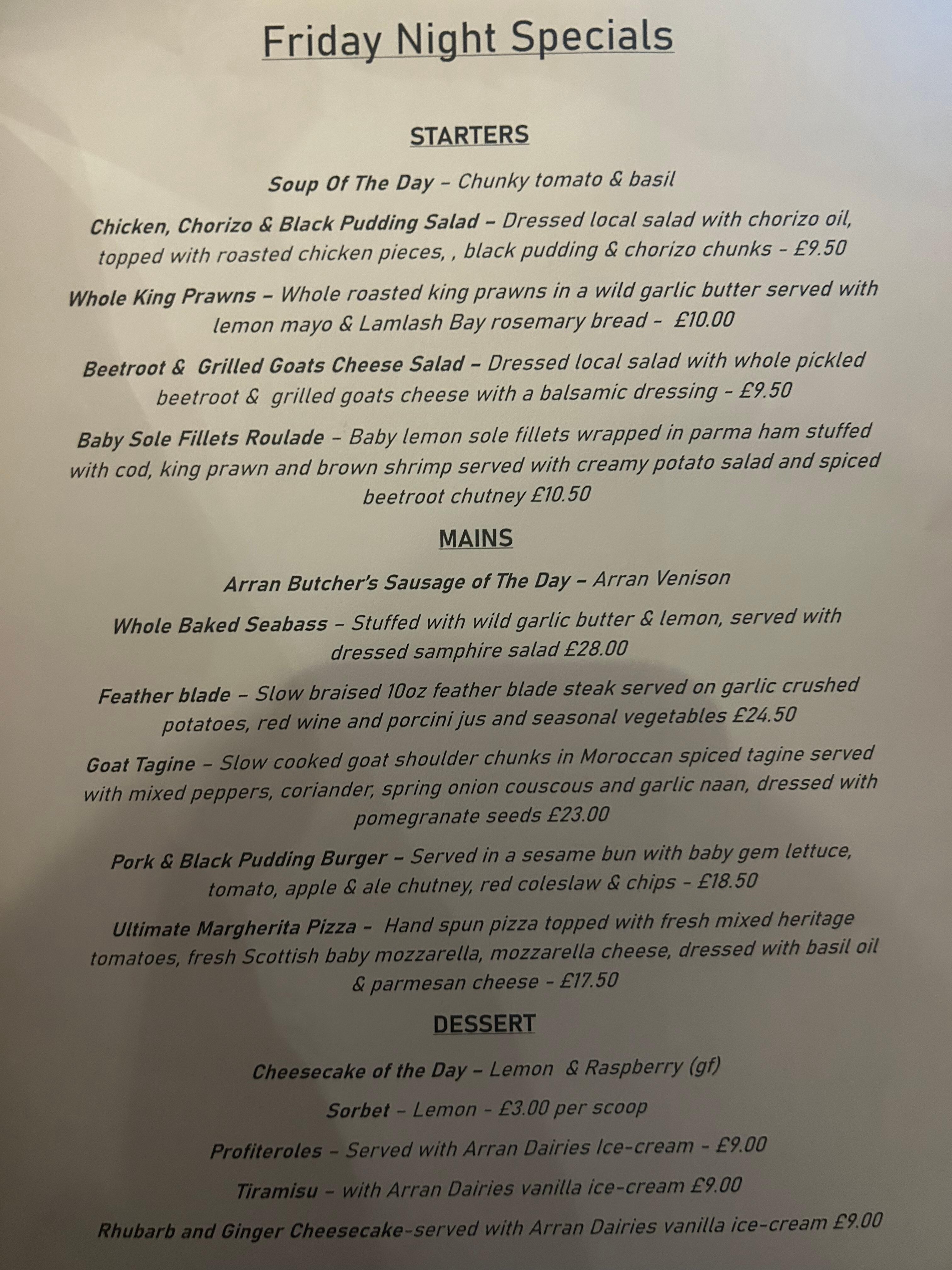 Daily specials 