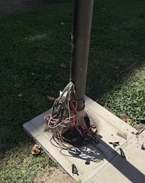 Exposed copper. Serious hazard