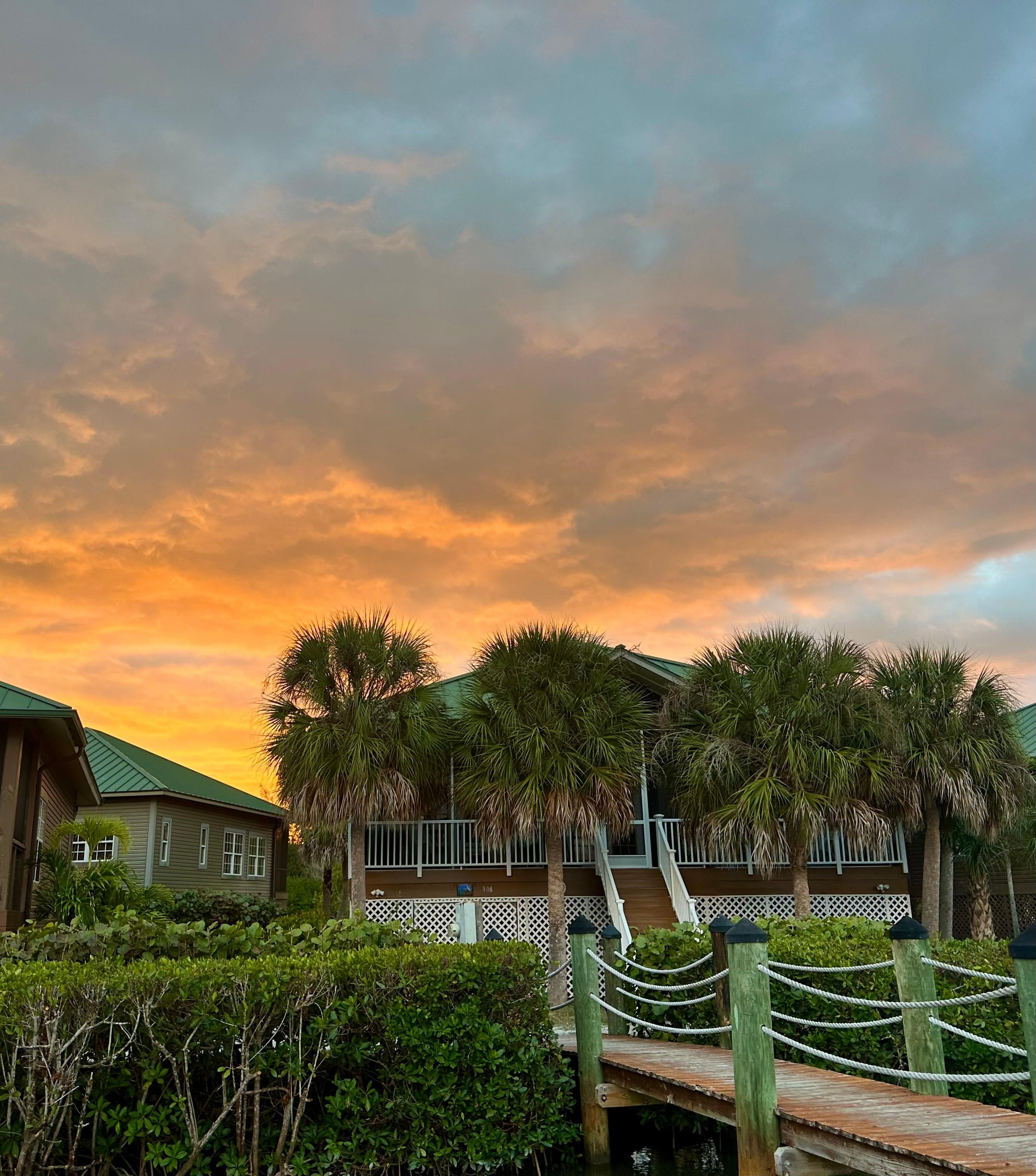 Sunset behind the home