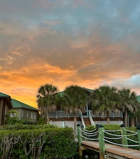 Sunset behind the home