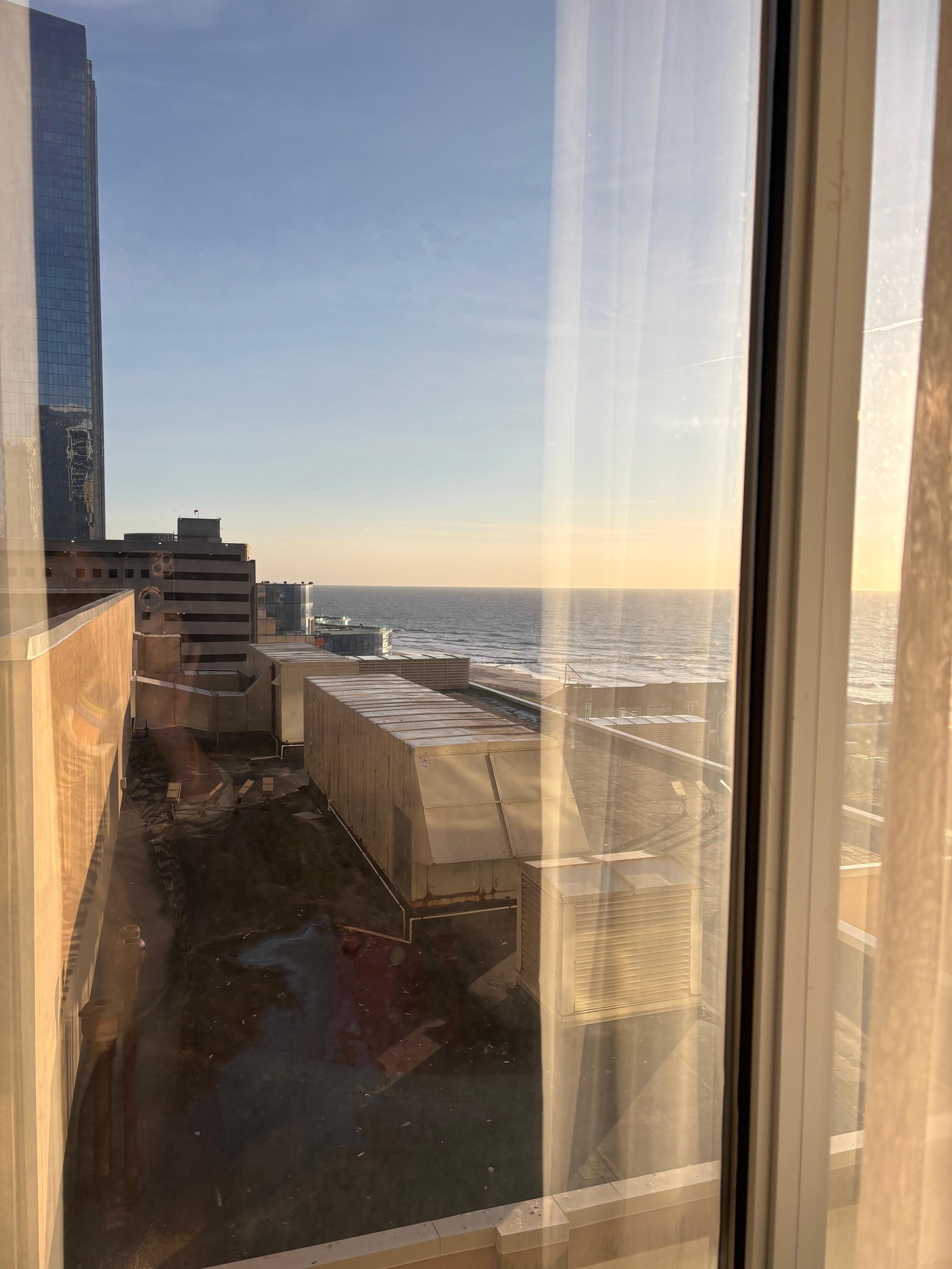 This was our waterfront view? View of rooftop