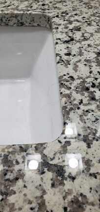 A hair on the sink