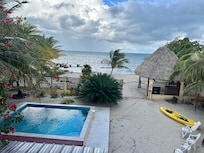 From balcony overlooking pool and beach.