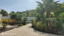 The garden adjacent to the front gate.