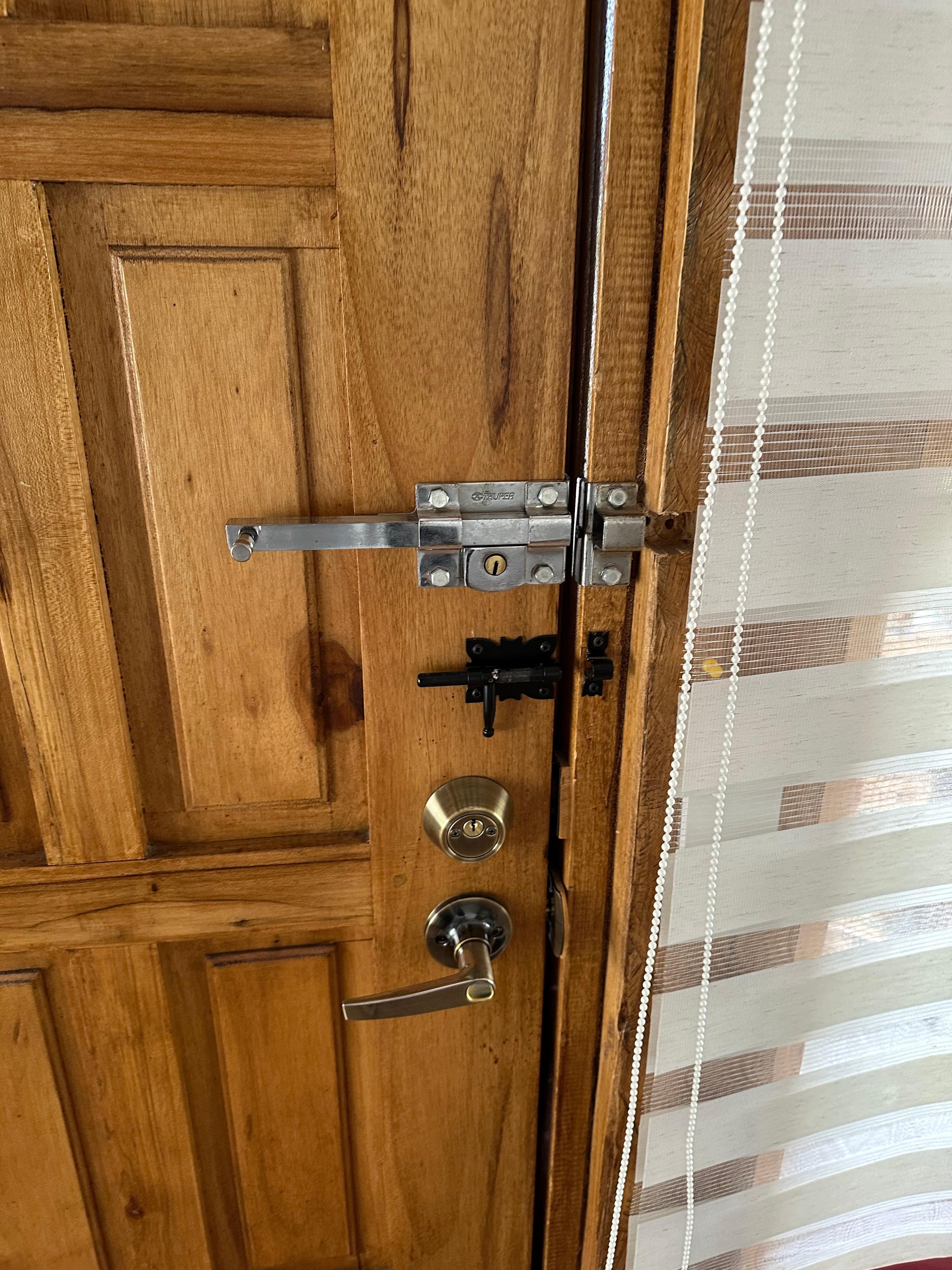 Necessary security on the door to our room