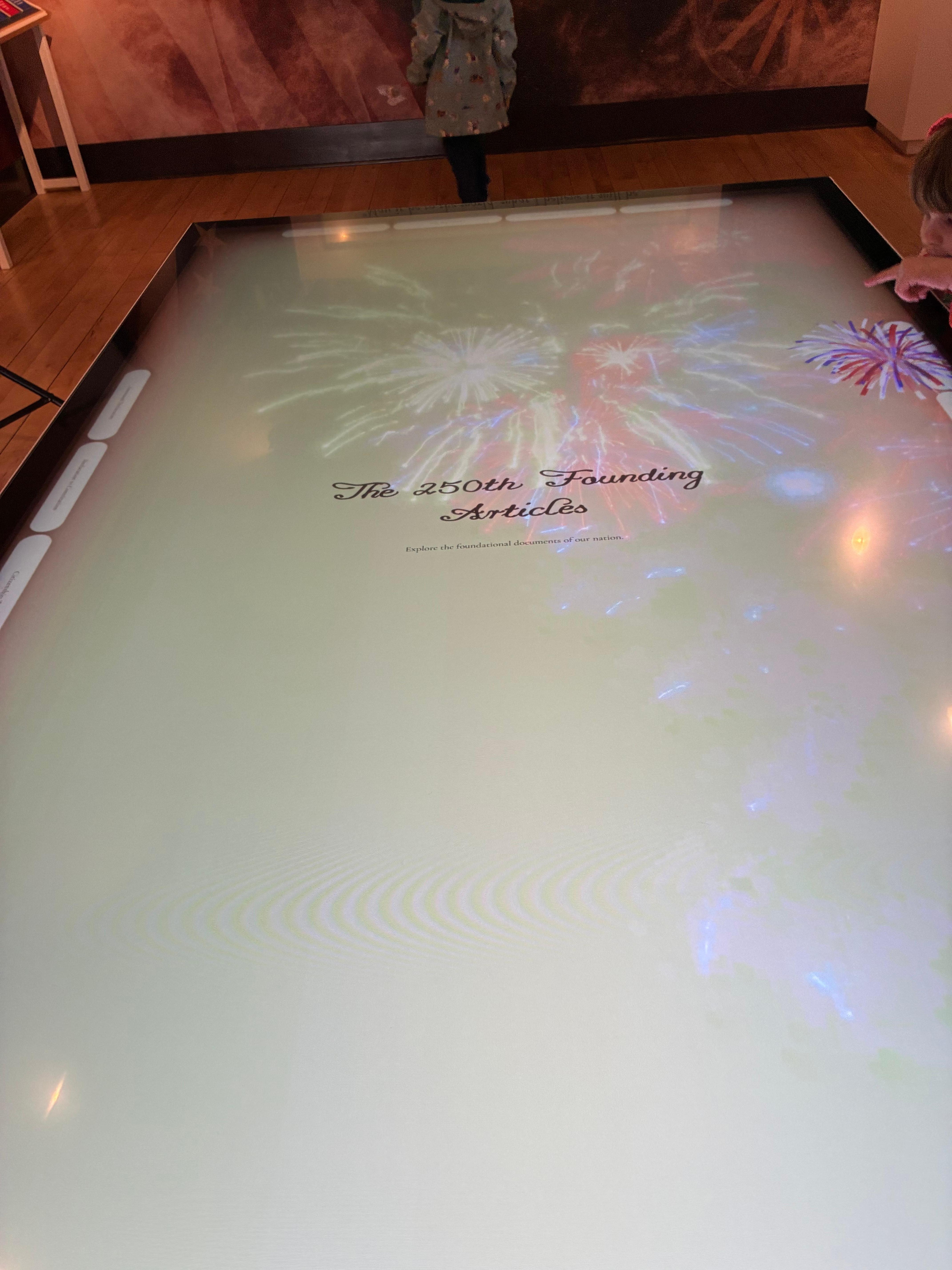 Touch screen fireworks for the constitution,Declaration of Independence 