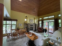 The dining and living room.
