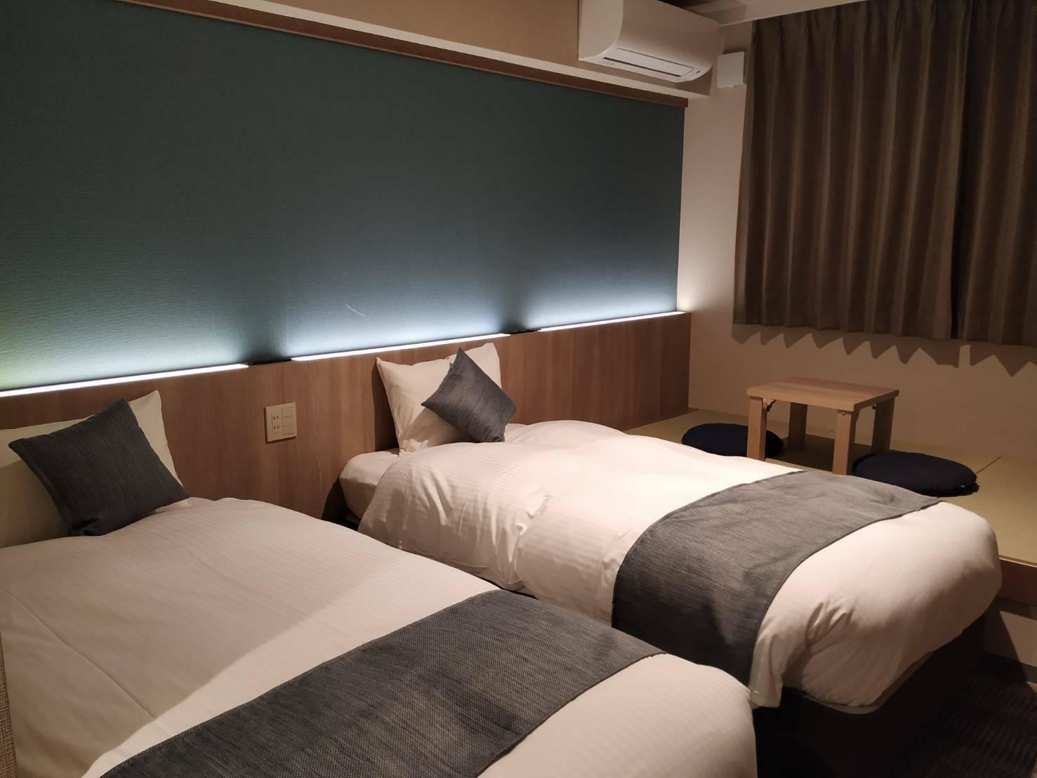 寬敞的兩人房,旁邊還有榻榻米休憩區