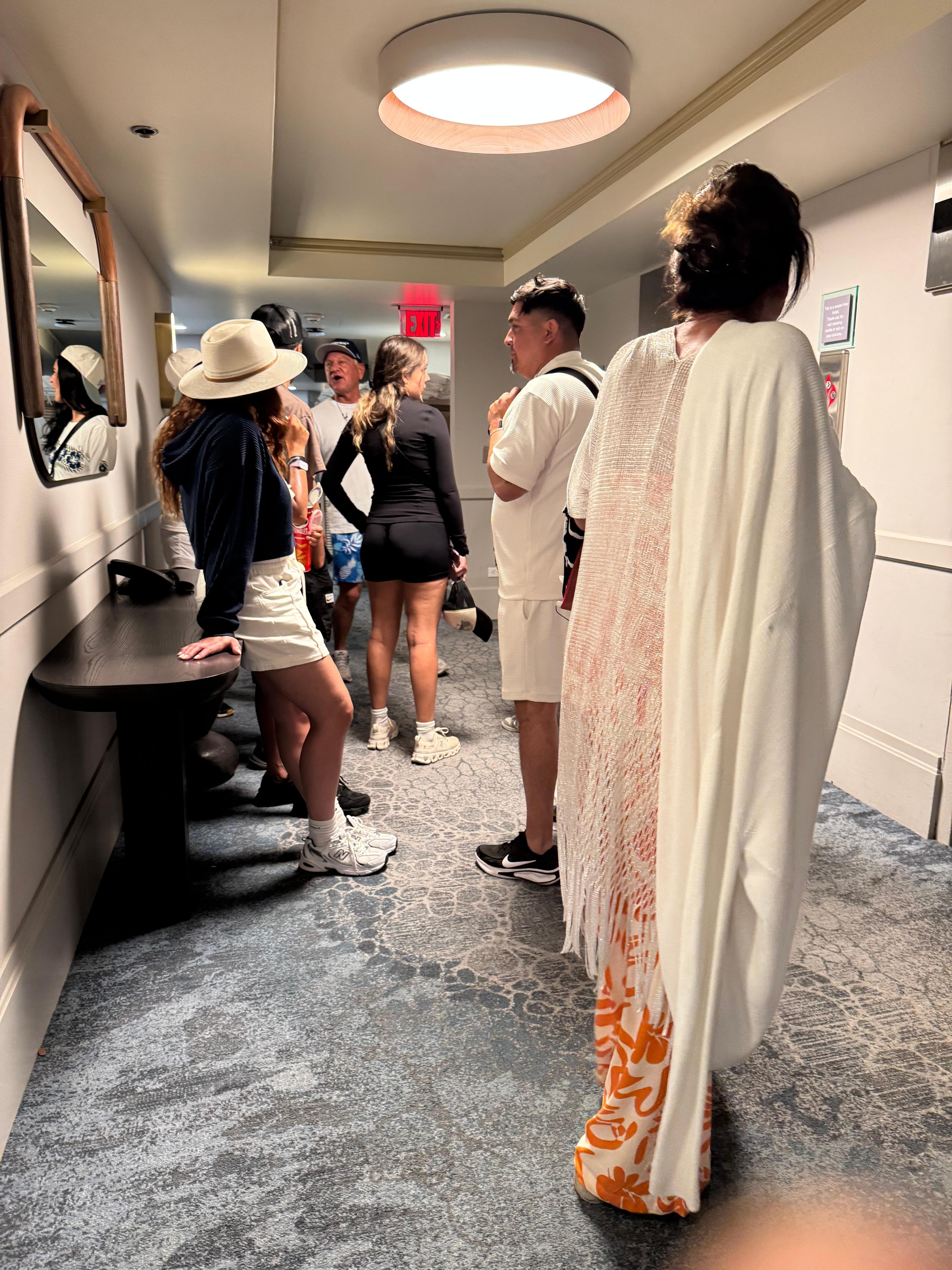 Elevator log jam every morning all morning.