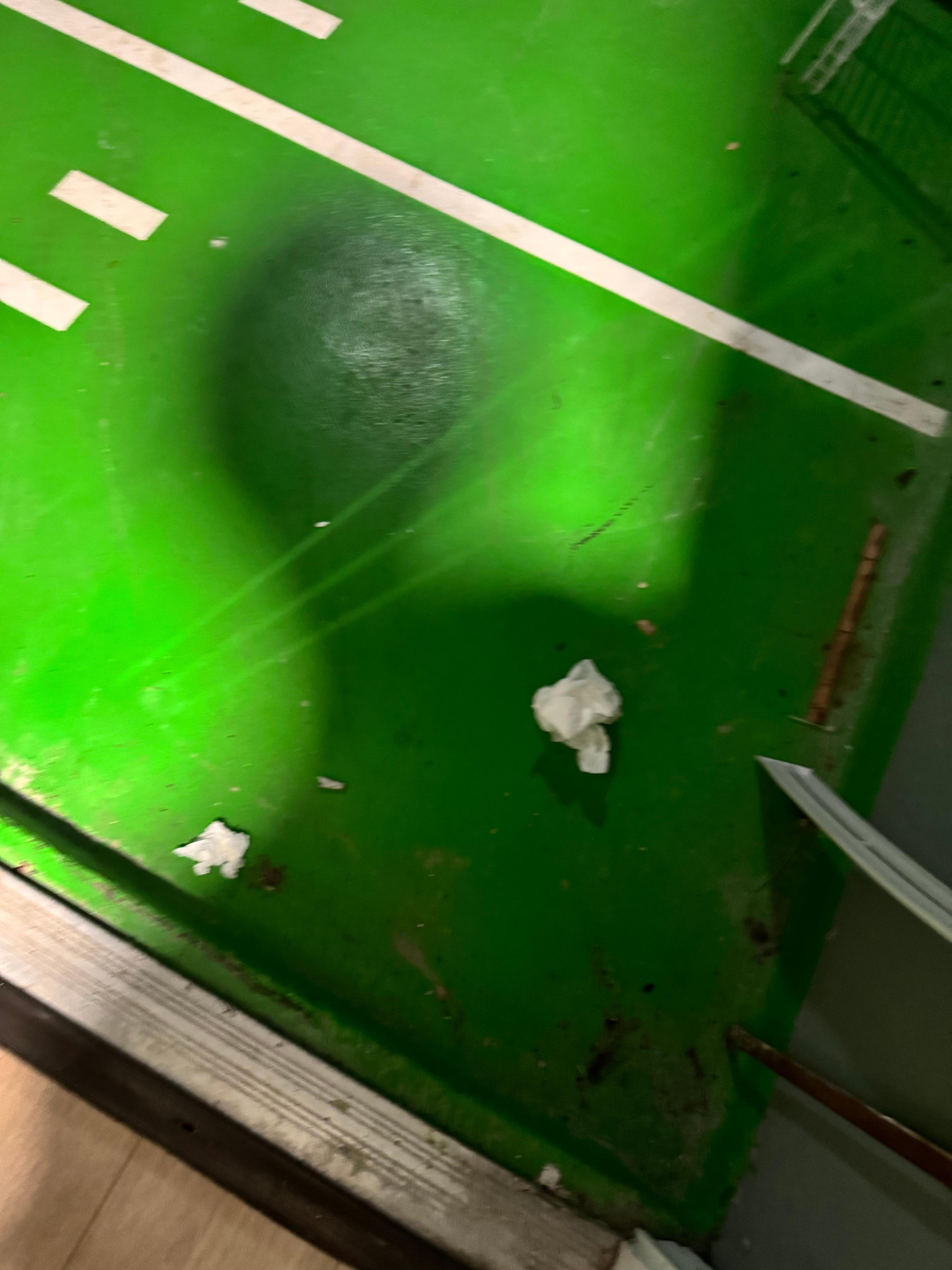 Trash in the garage area.  This door would not remain shut.