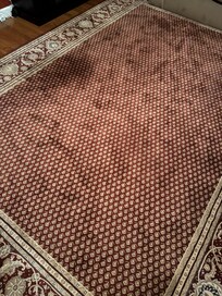 Carpet was either moldy from the ceiling dripping or carpet very stained.
