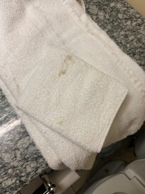 Dirty towels and face cloths. Others were black.