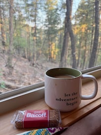 Morning coffee on the couch