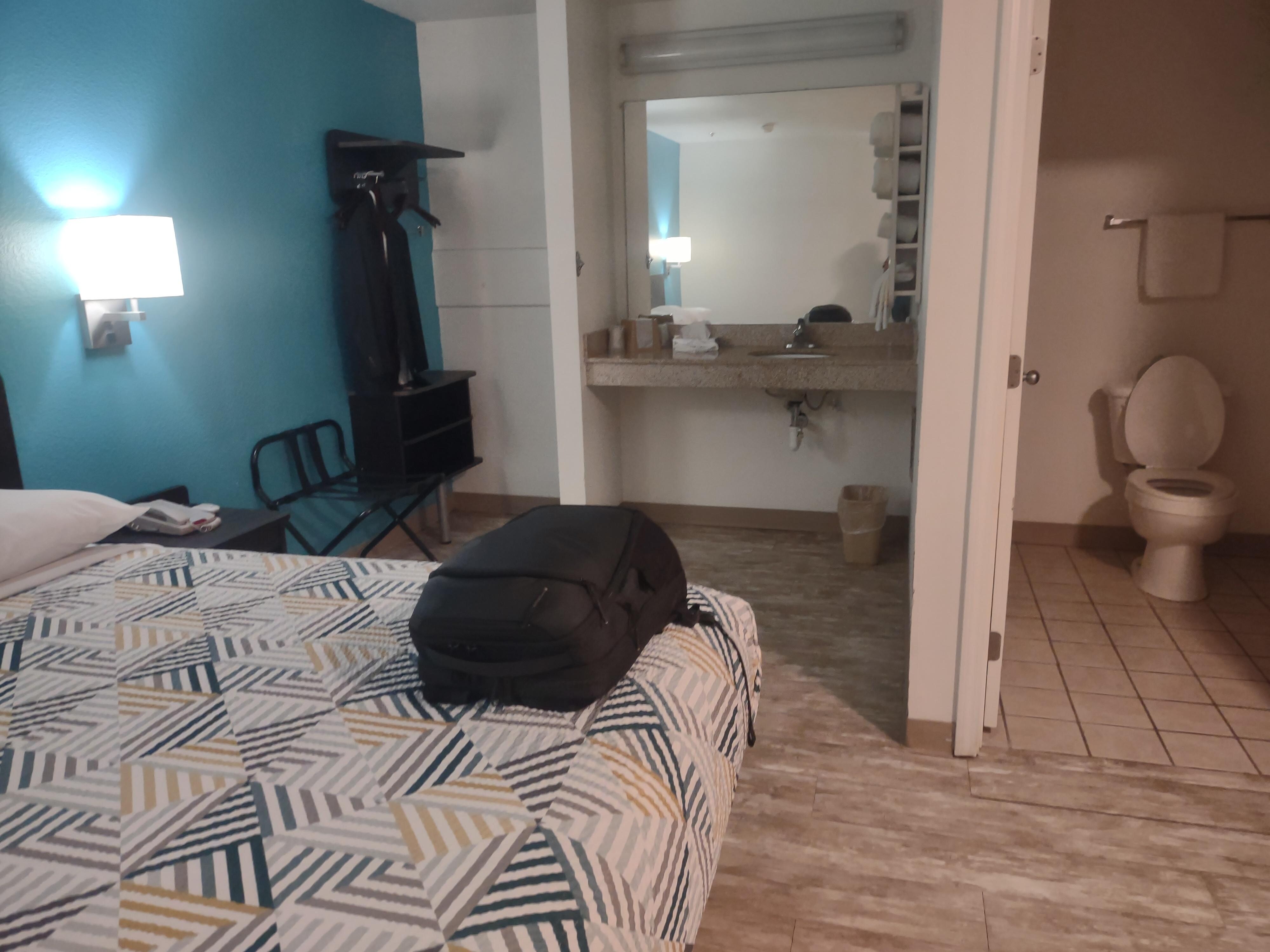 Sink in the bedroom, a novel, instead of in the bathroom 