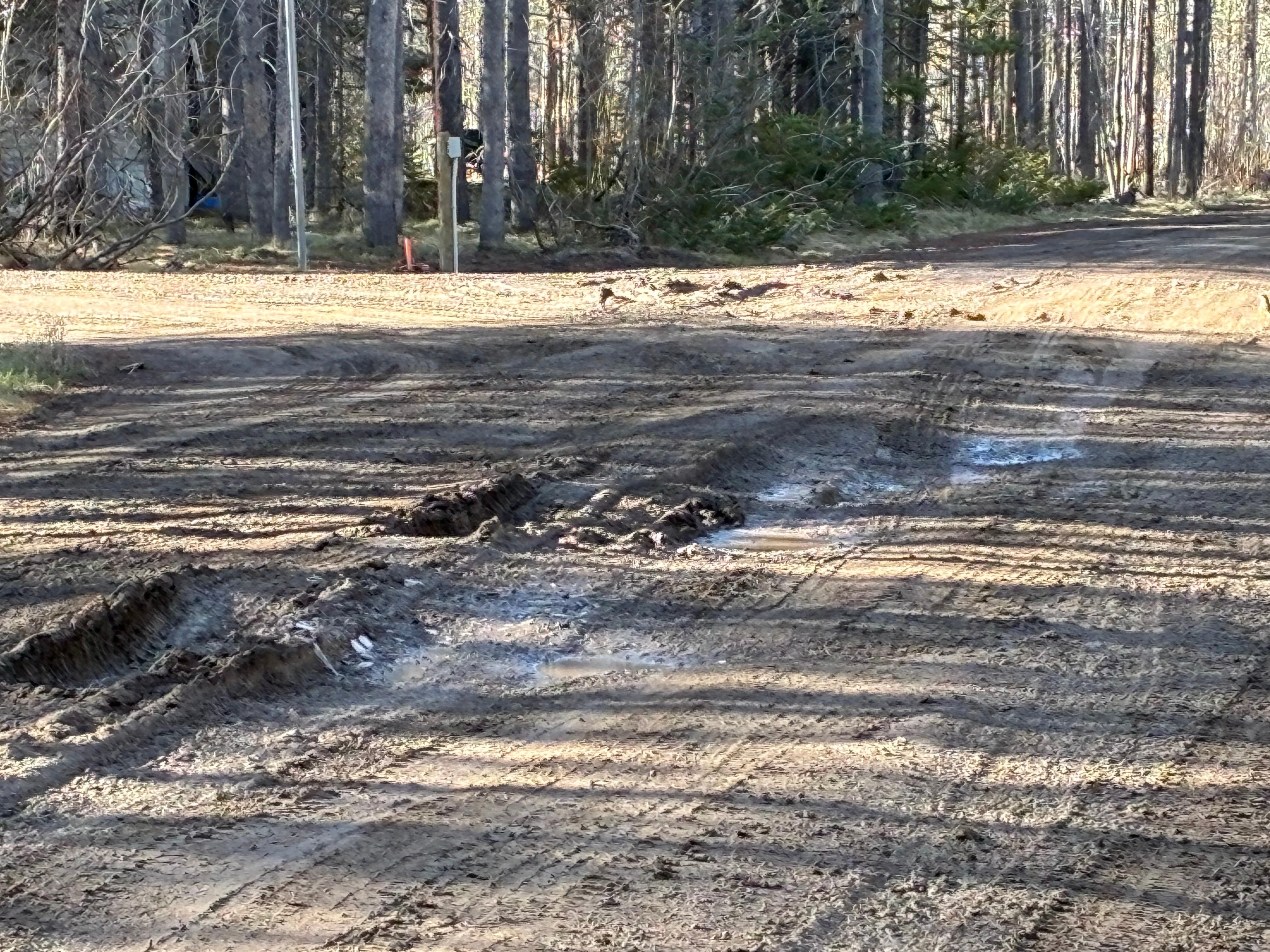 Mud road in front of property